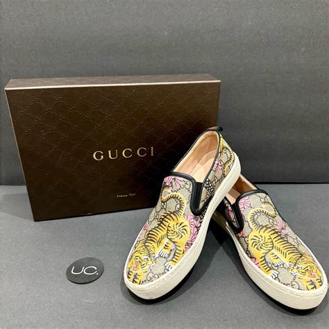 gucci dublin bengal gg supreme slip-on sneaker|Gucci tiger slip on.